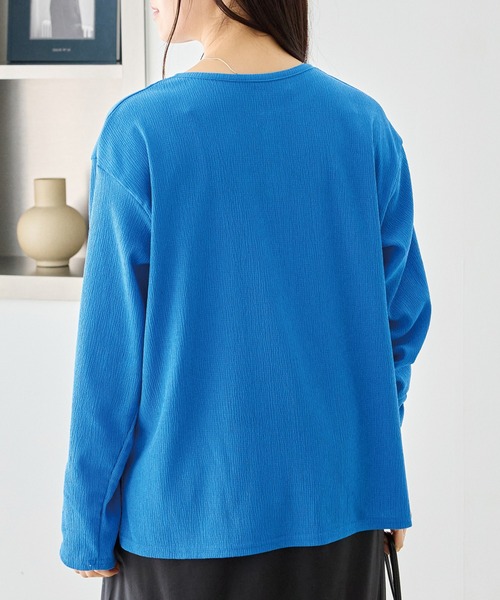 LAVEANGE（ラビアンジェ）の「シアーブラウスカーデ（カーディガン/ボレロ・レディース・ブラック/オフホワイト/ブルー・M/LL/3L/4L/5L）」の8枚目の写真