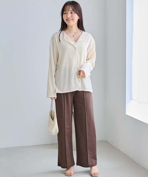 LAVEANGE（ラビアンジェ）の「シアーブラウスカーデ（カーディガン/ボレロ・レディース・ブラック/オフホワイト/ブルー・M/LL/3L/4L/5L）」の18枚目の写真