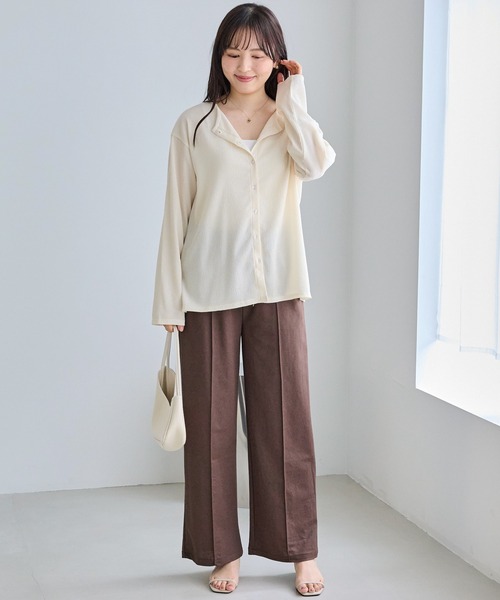 LAVEANGE（ラビアンジェ）の「シアーブラウスカーデ（カーディガン/ボレロ・レディース・ブラック/オフホワイト/ブルー・M/LL/3L/4L/5L）」の19枚目の写真