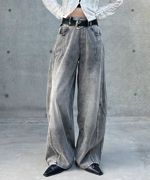 PAGEBOY(ページボーイ)の「<まるでデニム見え!/紫外線カット/接触冷感>マルデニコクーンパンツ(デニムパンツ・レディース・ブラック/ブラック系その他/ブルー系その他/ブルー・SMALL/MEDIUM/LARGE)」の3枚目の写真