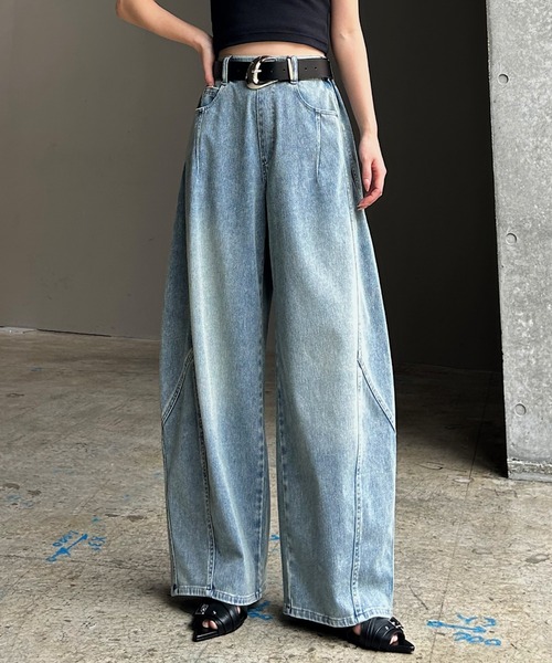 PAGEBOY（ページボーイ）の「＜まるでデニム見え！/紫外線カット/接触冷感＞マルデニコクーンパンツ（デニムパンツ・レディース・ブラック/ブラック系その他/ブルー系その他/ブルー/ブルー系その他2・SMALL/MEDIUM/LARGE）」の5枚目の写真