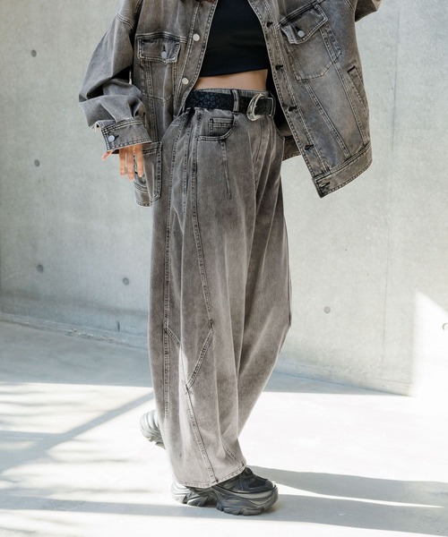 まるでデニム見え！/紫外線カット/接触冷感＞マルデニコクーンパンツ