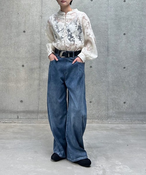 ★PAGEBOY★まるでデニム見え！マルデニコクーンパンツ大人気完売紫外線カット まるでデニム見え！/紫外線カット/接触冷感＞マルデニコクーンパンツ