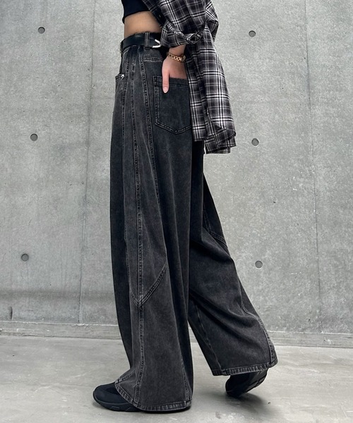 PAGEBOY(ページボーイ)の「<まるでデニム見え!/紫外線カット/接触冷感>マルデニコクーンパンツ(デニムパンツ・レディース・ブラック/ブラック系その他/ブルー系その他/ブルー・SMALL/MEDIUM/LARGE)」の6枚目の写真