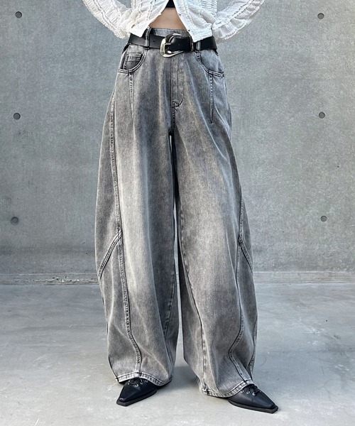 PAGEBOY(ページボーイ)の「<まるでデニム見え!/紫外線カット/接触冷感>マルデニコクーンパンツ(デニムパンツ・レディース・ブラック/ブラック系その他/ブルー系その他/ブルー・SMALL/MEDIUM/LARGE)」の13枚目の写真