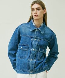 KND（ケイエヌディ）の「リベット2NDタイプウォッシュドデニムトラッカージャケットブルー（デニムジャケット）」