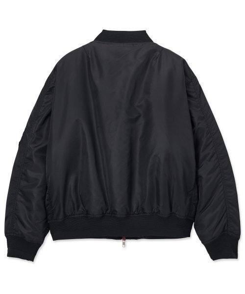 AOTT(アンアウトピット)の「ユニセックスオーバーサイズMA-1ブラック(VER - 2)(MA-1・メンズ・ブラック・S/M/L)」の3枚目の写真