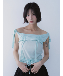 RABBIT SHIRRING T-SHIRT MINT