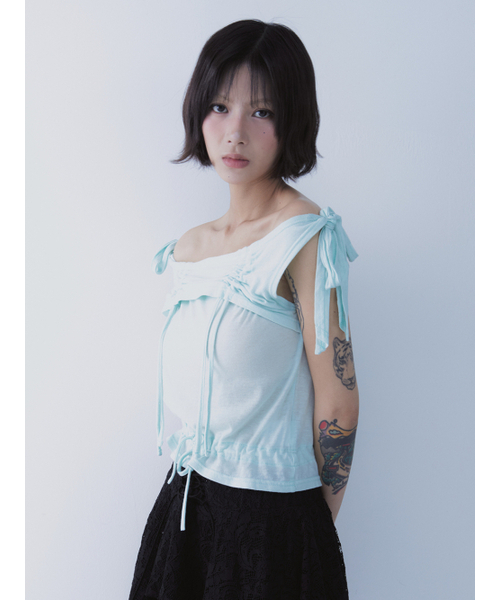 SETSETSET（セットセットセット）の「RABBIT SHIRRING T-SHIRT MINT（Tシャツ/カットソー・レディース・その他・ONE SIZE）」の14枚目の写真