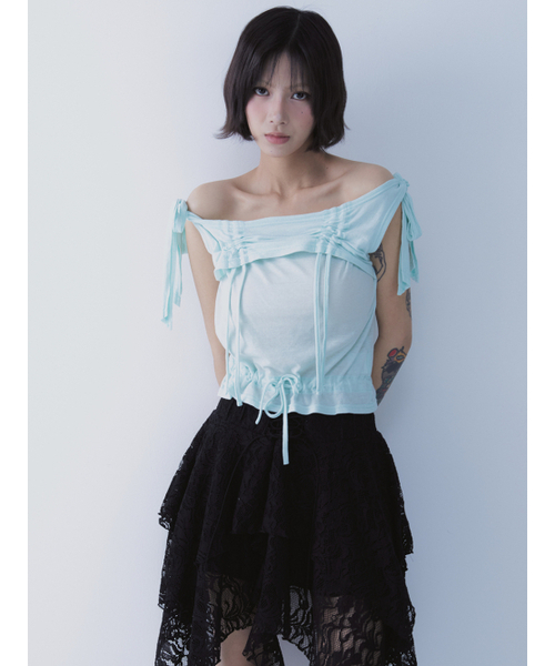 SETSETSET（セットセットセット）の「RABBIT SHIRRING T-SHIRT MINT（Tシャツ/カットソー・レディース・その他・ONE SIZE）」の12枚目の写真