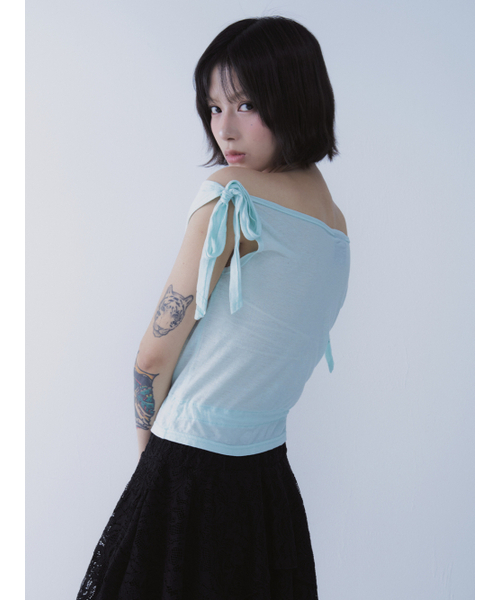 SETSETSET（セットセットセット）の「RABBIT SHIRRING T-SHIRT MINT（Tシャツ/カットソー・レディース・その他・ONE SIZE）」の2枚目の写真