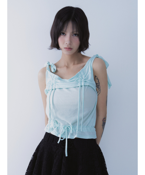 SETSETSET（セットセットセット）の「RABBIT SHIRRING T-SHIRT MINT（Tシャツ/カットソー・レディース・その他・ONE SIZE）」の9枚目の写真