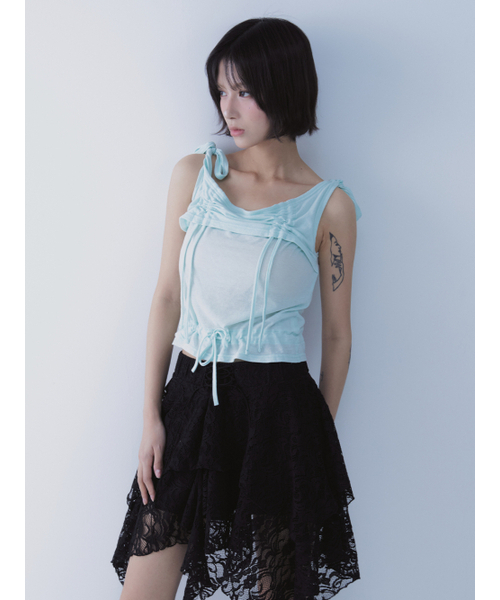 SETSETSET（セットセットセット）の「RABBIT SHIRRING T-SHIRT MINT（Tシャツ/カットソー・レディース・その他・ONE SIZE）」の8枚目の写真