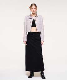 Belt Long Skirt, Black