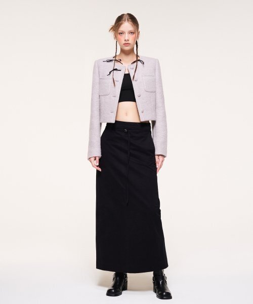 ETMON(エトモン)の「Belt Long Skirt, Black(スカート・レディース・その他・S/M)」の1枚目の写真