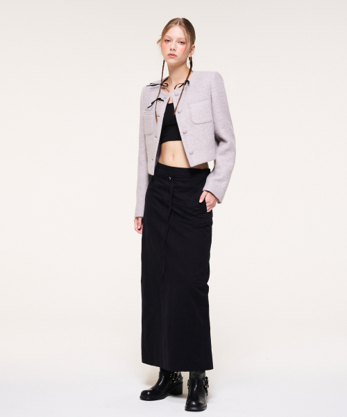 ETMON(エトモン)の「Belt Long Skirt, Black(スカート・レディース・その他・S/M)」の2枚目の写真