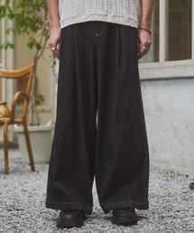 Side pin tuck stripe denim pants/サイドピンタックストライプデニムパンツ