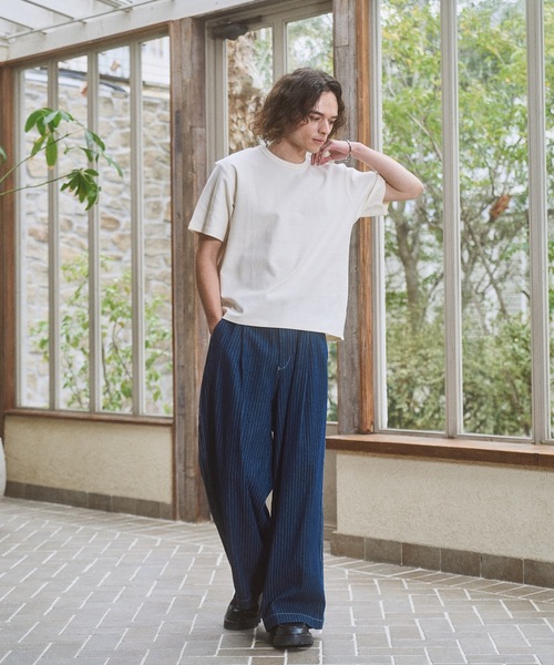 CASPER JOHN(キャスパージョン)の「Side pin tuck stripe denim pants/サイドピンタックストライプデニムパンツ(デニムパンツ・メンズ・ブラック/ネイビー・MEDIUM/SMALL/X-SMALL/LARGE)」の11枚目の写真