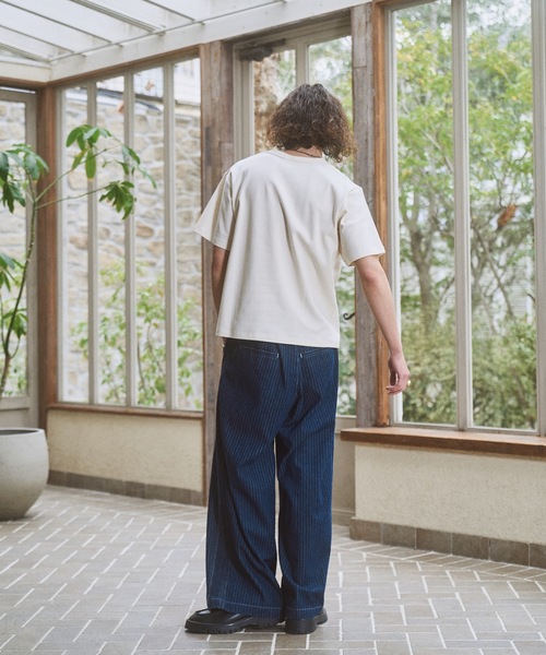 CASPER JOHN(キャスパージョン)の「Side pin tuck stripe denim pants/サイドピンタックストライプデニムパンツ(デニムパンツ・メンズ・ブラック/ネイビー・MEDIUM/SMALL/X-SMALL/LARGE)」の12枚目の写真