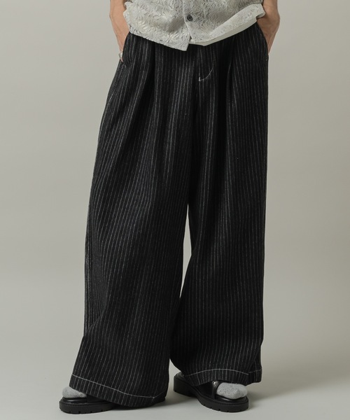 CASPER JOHN(キャスパージョン)の「Side pin tuck stripe denim pants/サイドピンタックストライプデニムパンツ(デニムパンツ・メンズ・ブラック/ネイビー・MEDIUM/SMALL/X-SMALL/LARGE)」の21枚目の写真