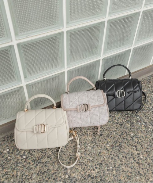 RANDA（ランダ）の「2WAY ビジューパーツキルティングハンドバッグ（ハンドバッグ・レディース・ピンク/ブラック/アイボリー・FREE）」の4枚目の写真