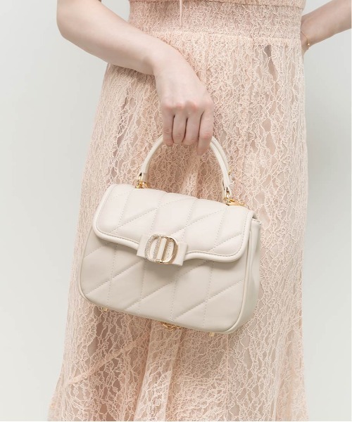 RANDA（ランダ）の「2WAY ビジューパーツキルティングハンドバッグ（ハンドバッグ・レディース・ピンク/ブラック/アイボリー・FREE）」の5枚目の写真