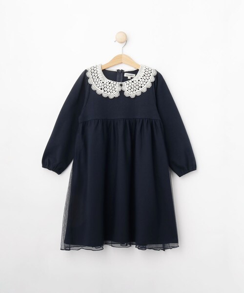 SHOO・LA・RUE（シューラルー）の「【110-140cm/プチセレ】チュールドッキングワンピース（ワンピース・キッズ・ベージュ/ブルー系その他・13/14/11/12）」の2枚目の写真