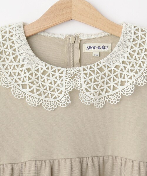 SHOO・LA・RUE（シューラルー）の「【110-140cm/プチセレ】チュールドッキングワンピース（ワンピース・キッズ・ベージュ/ブルー系その他・13/14/11/12）」の5枚目の写真