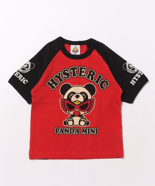 HYSTERIC MINI（ヒステリックミニ）の「PANDA MINI ラグラン半袖Tシャツ（Tシャツ/カットソー・キッズ・ホワイト/レッド・80/90）」の2枚目の写真