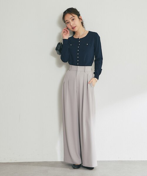 La boutique BonBon（ラブティックボンボン）の「【シリーズ累計お気に入り数1.5万突破！接触冷感・UVカット】クールタッチUVパール釦カーディガン（カーディガン/ボレロ・レディース・ピンク/ネイビー/ホワイト/イエロー・FREE）」の17枚目の写真