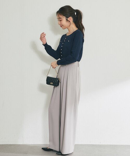 La boutique BonBon（ラブティックボンボン）の「【シリーズ累計お気に入り数1.5万突破！接触冷感・UVカット】クールタッチUVパール釦カーディガン（カーディガン/ボレロ・レディース・ピンク/ネイビー/ホワイト/イエロー・FREE）」の18枚目の写真