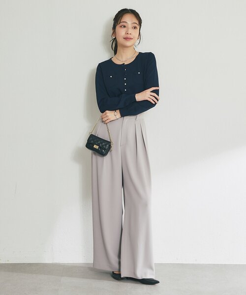 La boutique BonBon（ラブティックボンボン）の「【シリーズ累計お気に入り数1.5万突破！接触冷感・UVカット】クールタッチUVパール釦カーディガン（カーディガン/ボレロ・レディース・ピンク/ネイビー/ホワイト/イエロー・FREE）」の20枚目の写真