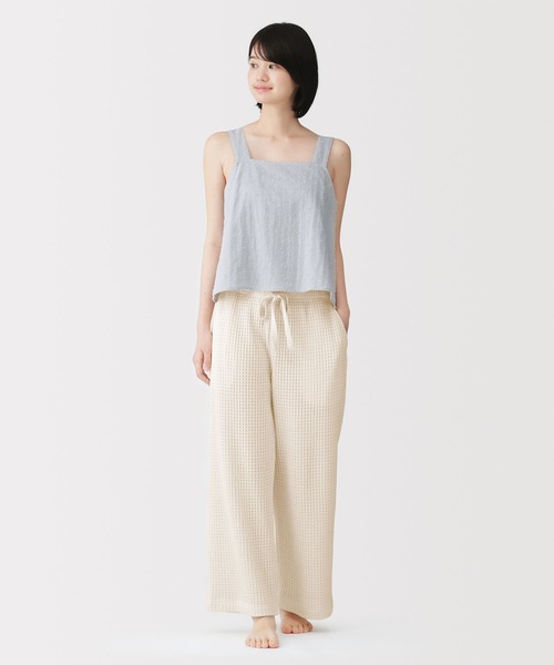 無印良品（ムジルシリョウヒン）の「婦人　ざっくり編んだ　ロングパンツ（ルームウェア/パジャマ・レディース・アイボリー/ブラック/グリーン系・S/M/L/XL）」の13枚目の写真