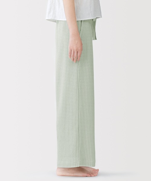 無印良品（ムジルシリョウヒン）の「婦人　ざっくり編んだ　ロングパンツ（ルームウェア/パジャマ・レディース・アイボリー/ブラック/グリーン系・S/M/L/XL）」の14枚目の写真