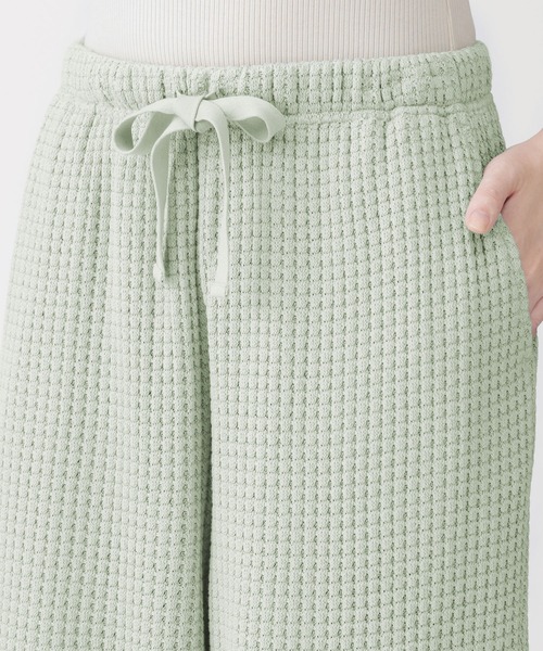 無印良品（ムジルシリョウヒン）の「婦人　ざっくり編んだ　ロングパンツ（ルームウェア/パジャマ・レディース・アイボリー/ブラック/グリーン系・S/M/L/XL）」の12枚目の写真