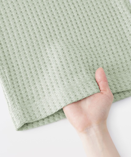 無印良品（ムジルシリョウヒン）の「婦人　ざっくり編んだ　ロングパンツ（ルームウェア/パジャマ・レディース・アイボリー/ブラック/グリーン系・S/M/L/XL）」の4枚目の写真