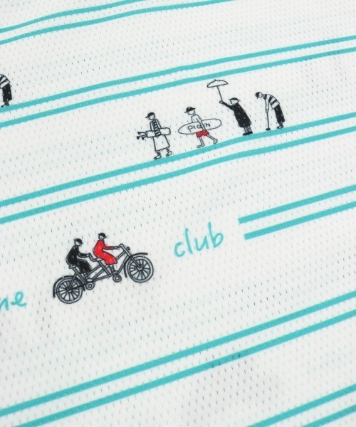Picone CLUB（ピッコーネクラブ）の「ボーダー柄UVチュニック丈ポロシャツ（ポロシャツ・レディース・ブルー/ホワイト×ブラック/ブラック/ホワイト×グリーン・9号/13号/11号）」の21枚目の写真