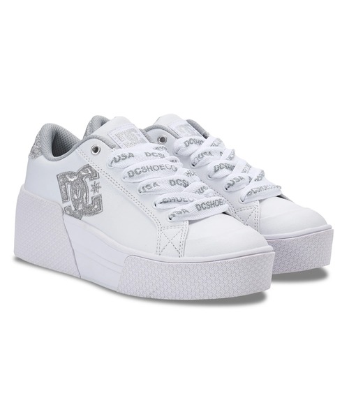 DC SHOES(ディーシーシューズ)の「DC SHOES ウィメンズ Ws CHELSEA LITE WEDG フットウェア スニーカー 【2026年春夏モデル】/ボリュームソール・厚底(スニーカー・レディース・ホワイト×ライトグレー・23cm/23.5cm/24cm/24.5cm/25cm)」の1枚目の写真