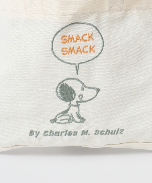 SNOOPY（スヌーピー）の「SNOOPY スヌーピー ミニレッスントート 刺繍（トートバッグ・レディース・ホワイト系2/ホワイト系3/ホワイト系1・FREE）」の10枚目の写真