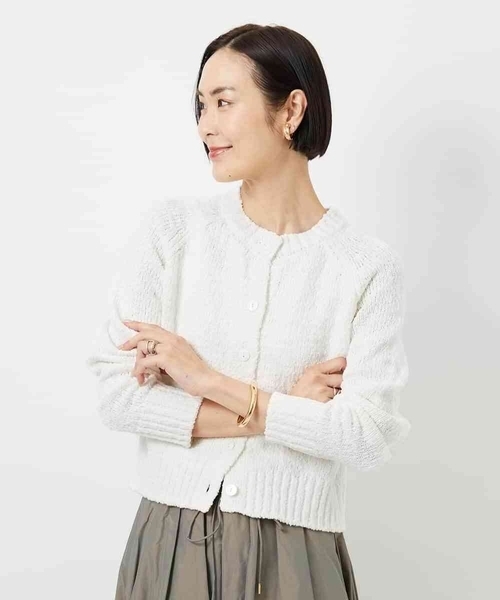 MICHEL KLEIN(ミッシェル・クラン)の「ロービングラメニットカーディガン(カーディガン/ボレロ・レディース・ホワイト・38)」の17枚目の写真