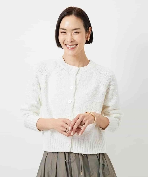 MICHEL KLEIN(ミッシェル・クラン)の「ロービングラメニットカーディガン(カーディガン/ボレロ・レディース・ホワイト・38)」の2枚目の写真