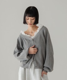 LOWRYS FARM | レースドッキングＶカーディガン 654890(カーディガン/ボレロ)