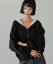 LOWRYS FARM | レースドッキングＶカーディガン 654890(カーディガン/ボレロ)