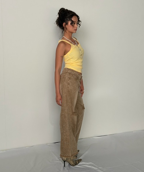 GOSSIP CLUB(ゴシップクラブ)の「スタッズダメージデニムパンツ(デニムパンツ・レディース・ブラウン/ブルー・MEDIUM/SMALL)」の11枚目の写真