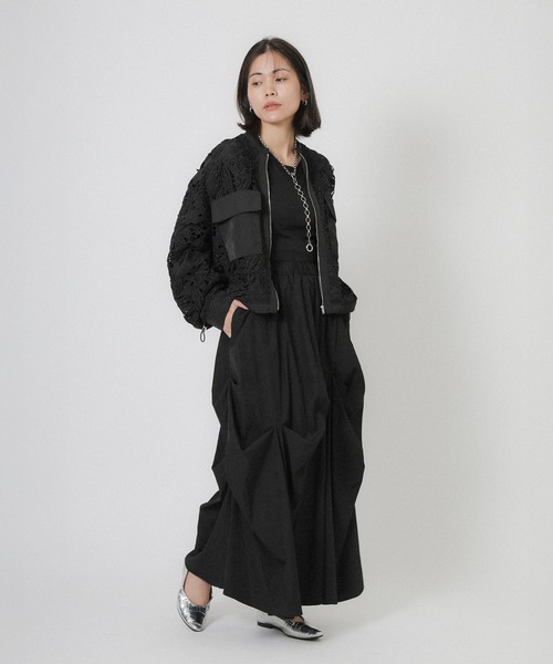 Floran（フローラン）の「レースジャケット（ブルゾン・レディース・ブラック/アイボリー・FREE）」の8枚目の写真