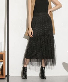 セール】ティアードチュールラインストーンスカート（スカート）｜Mila