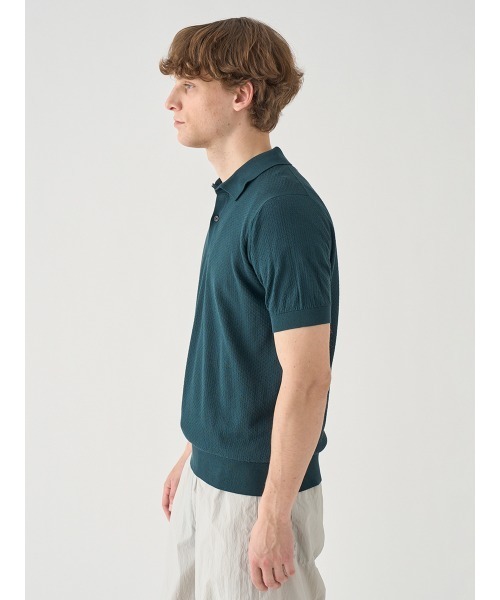 JOHN SMEDLEY(ジョンスメドレー)の「コットン テクスチャニットポロシャツ(ポロシャツ・メンズ・グリーン系・L)」の4枚目の写真
