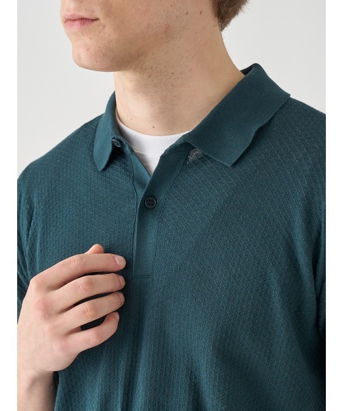 JOHN SMEDLEY(ジョンスメドレー)の「コットン テクスチャニットポロシャツ(ポロシャツ・メンズ・グリーン系・L)」の9枚目の写真