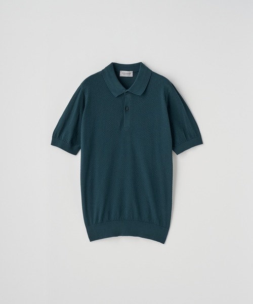 JOHN SMEDLEY(ジョンスメドレー)の「コットン テクスチャニットポロシャツ(ポロシャツ・メンズ・グリーン系・L)」の2枚目の写真
