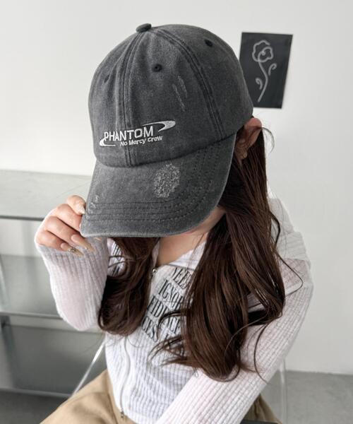 WEGO(ウィゴー)の「WEGO/PHANTOMロゴダメージキャップ(キャップ・レディース・その他1/スミクロ/ブラウン・FREE)」の2枚目の写真